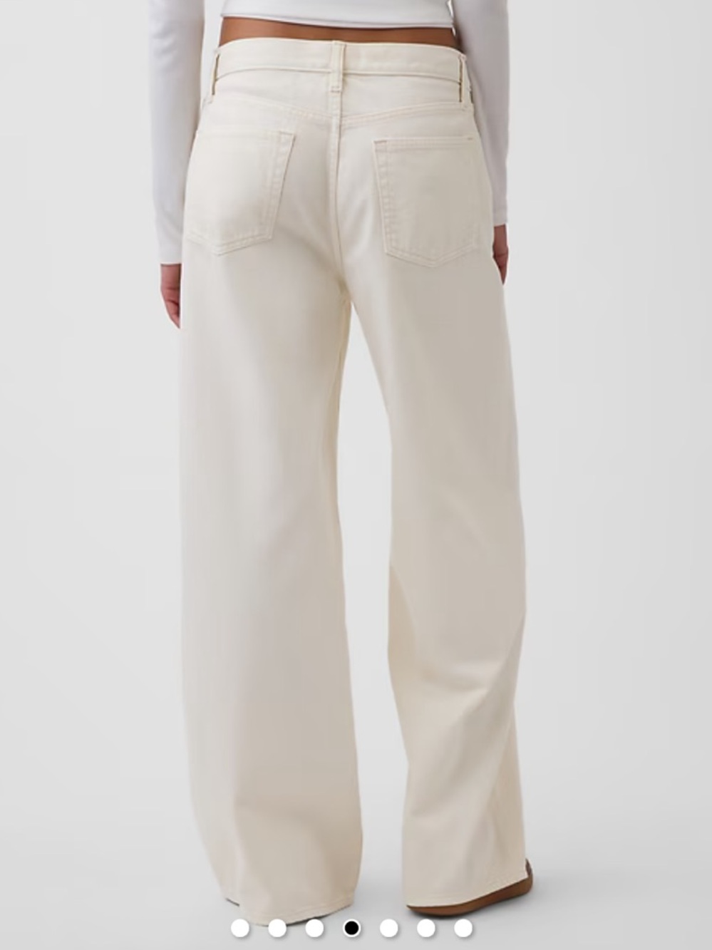 GAP Baggy Midrise Ultrasoft Wide-Leg Pants in Cream - Picture 3 of 7